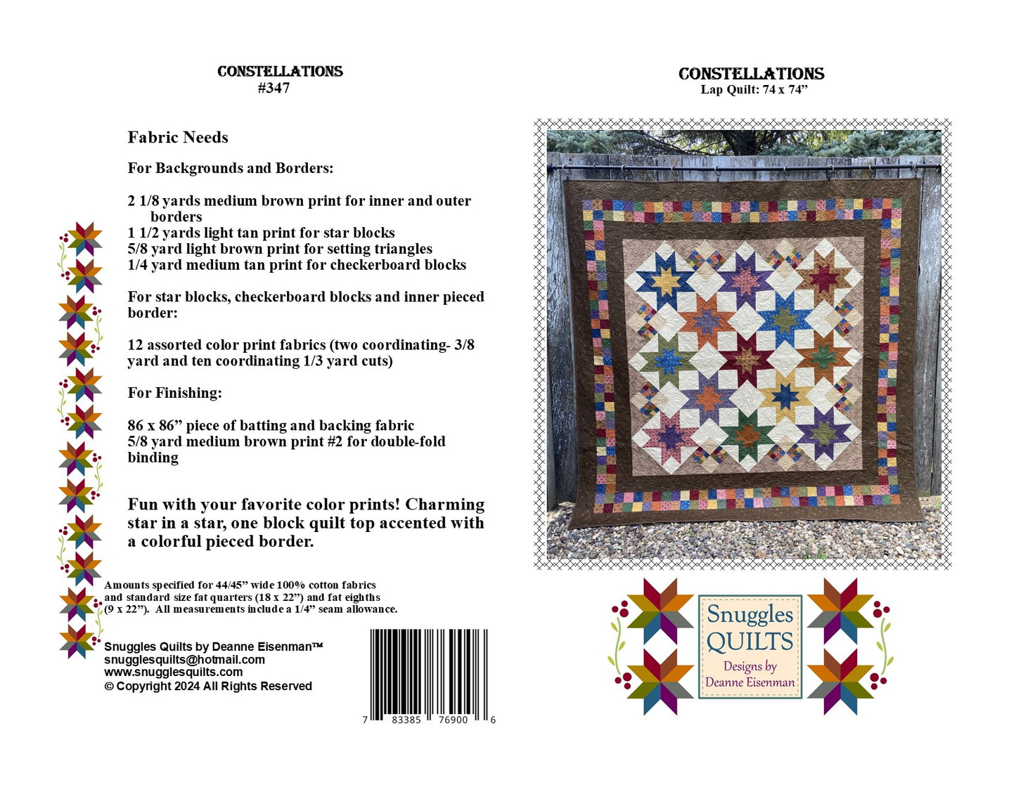 Constellations Lap Quilt Pattern