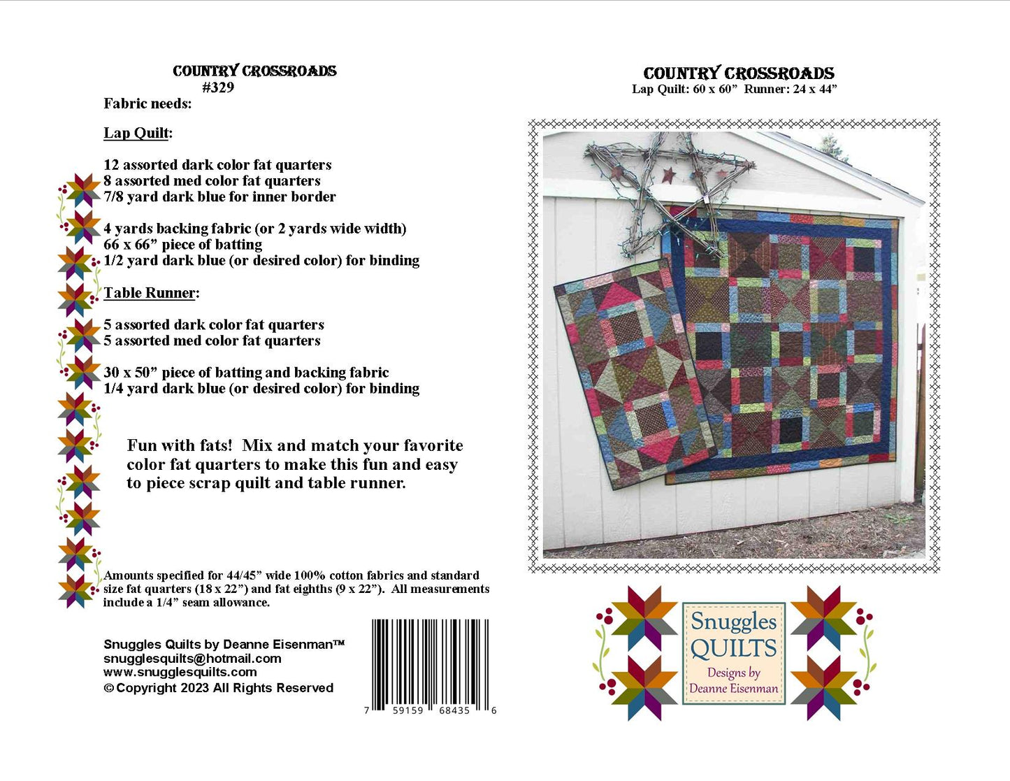 Country Crossroads Lap Quilt Pattern