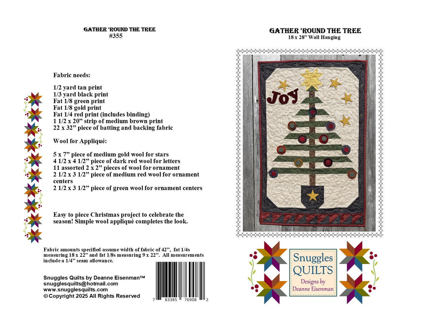 Gather 'Round the Tree Quilt Pattern - PDF