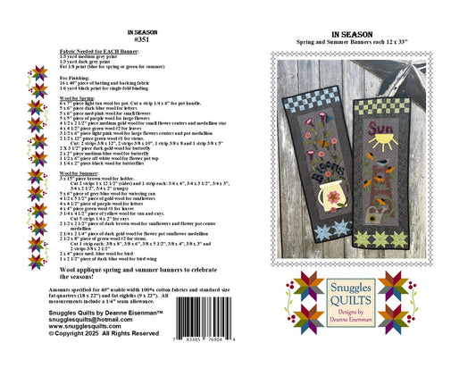 In Season Wool Applique Quilt Pattern