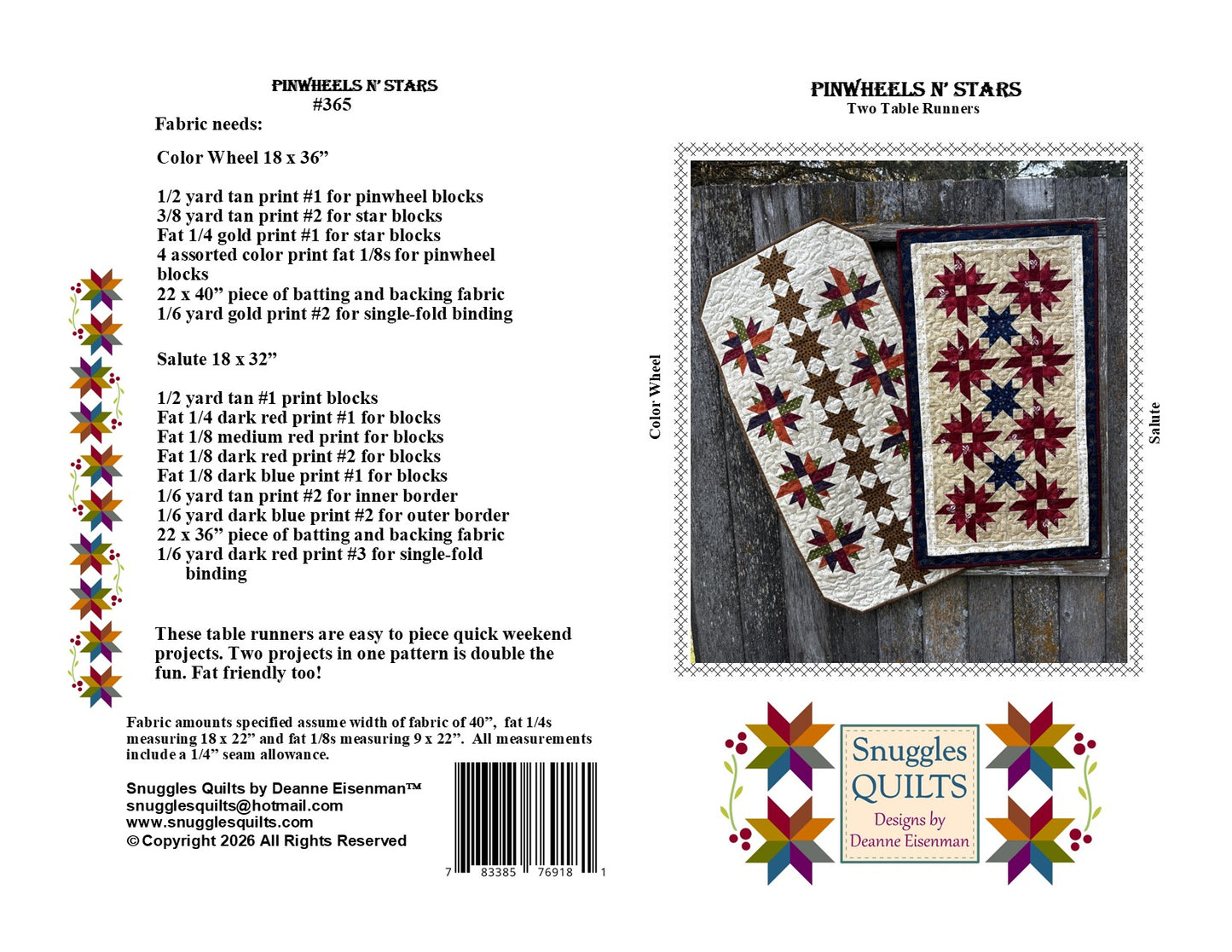 Pinwheels n' Stars Quilt Pattern - PDF