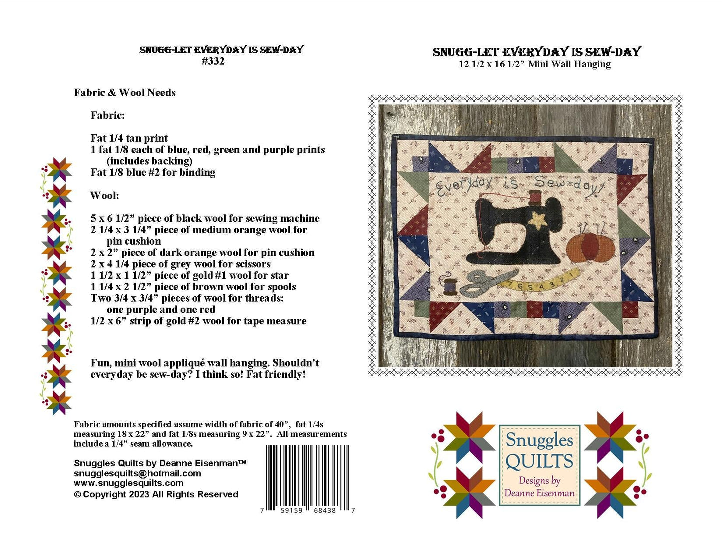 Snugg-let Everyday is Sew-day - PDF
