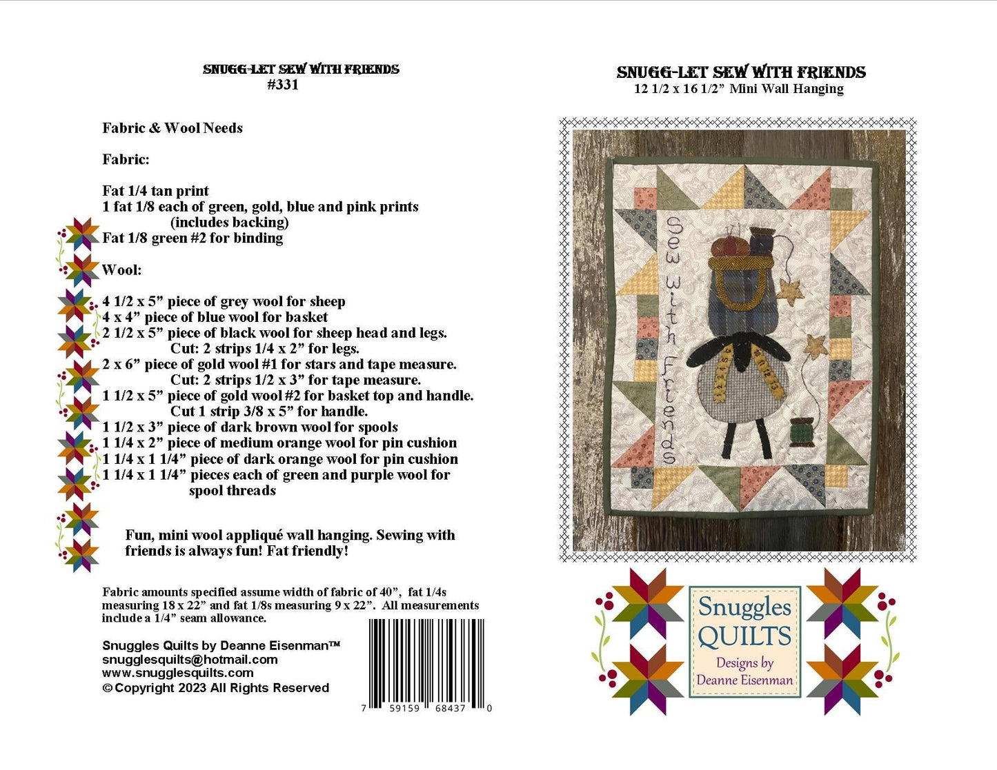 Snugg-let Sew with Friends - PDF