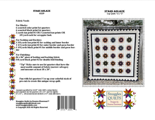 Stars Ablaze Lap Quilt Pattern