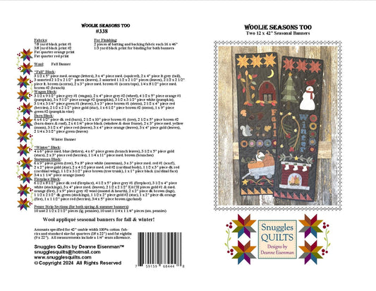Woolie Seasons Too Wool Applique Pattern - PDF