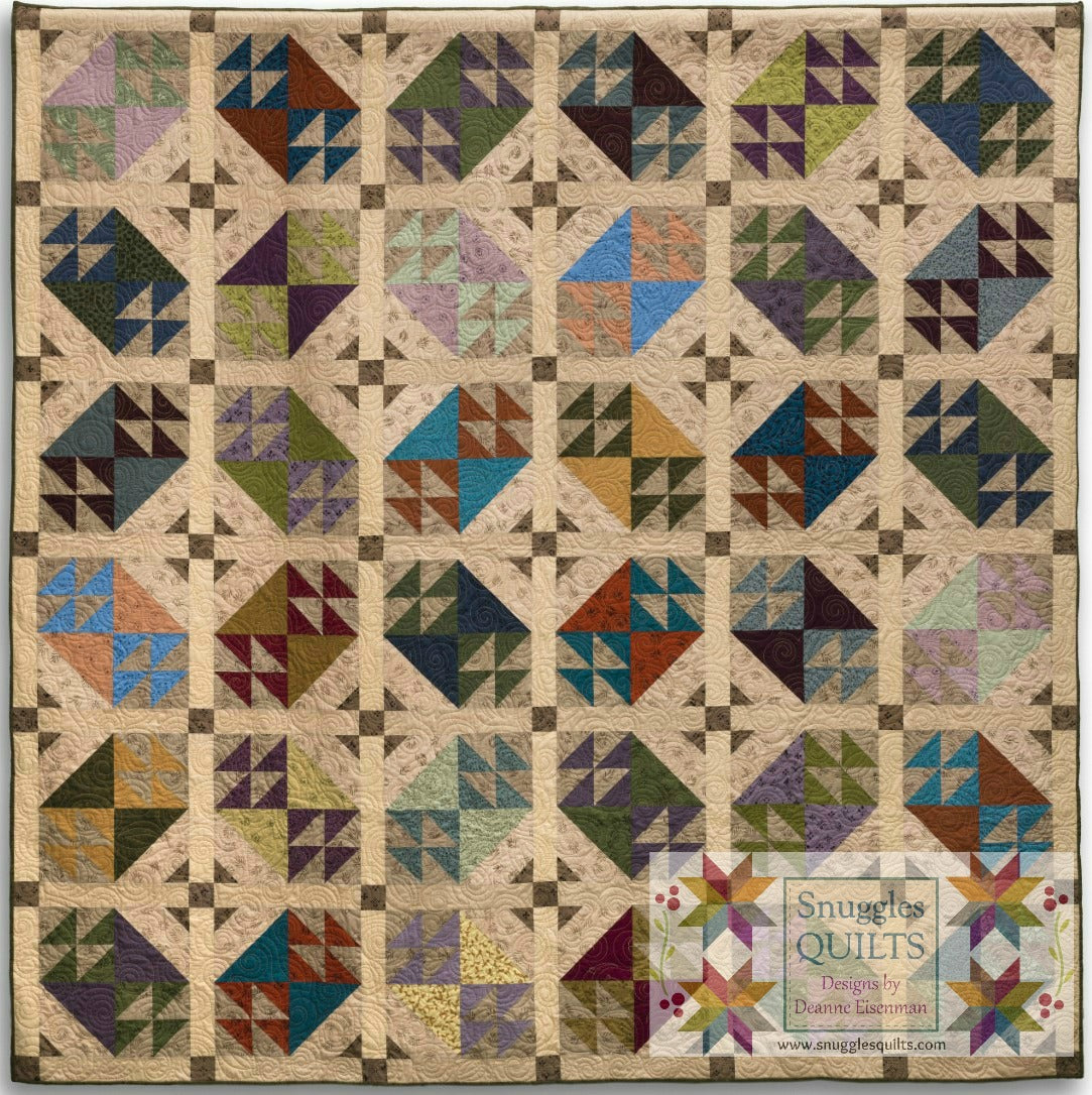 Open Windows Quilt Pattern scrappy, fat quarter friendly large lap quilt pattern