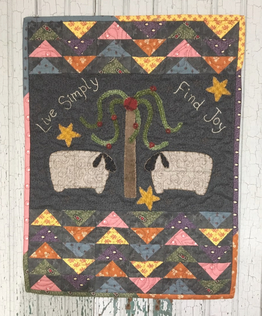 mini wool applique wall hanging
