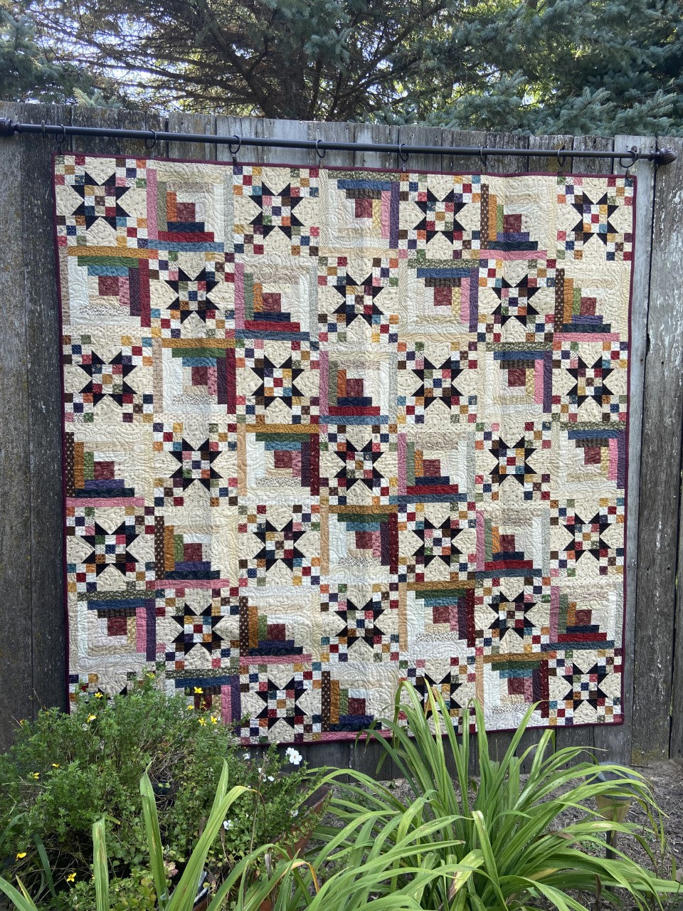 Stars in store squares and strips quilt