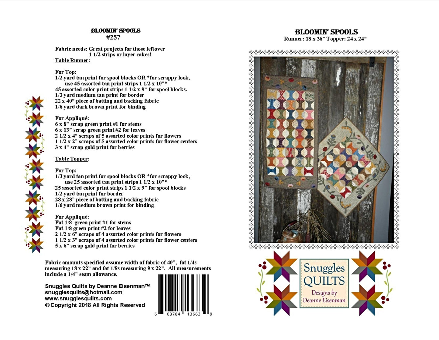 bloomin spools cover page fabric requirements