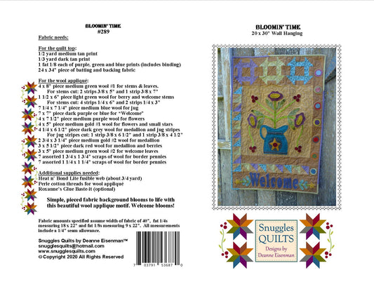 Bloomin' Time Wool Applique Quilt Pattern - PDF