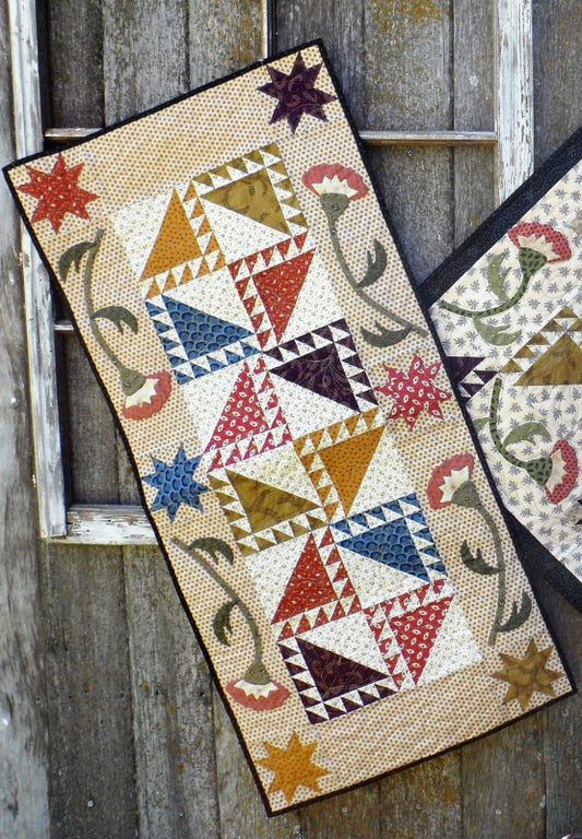 Scrappy applique table runner and topper quilt pattern