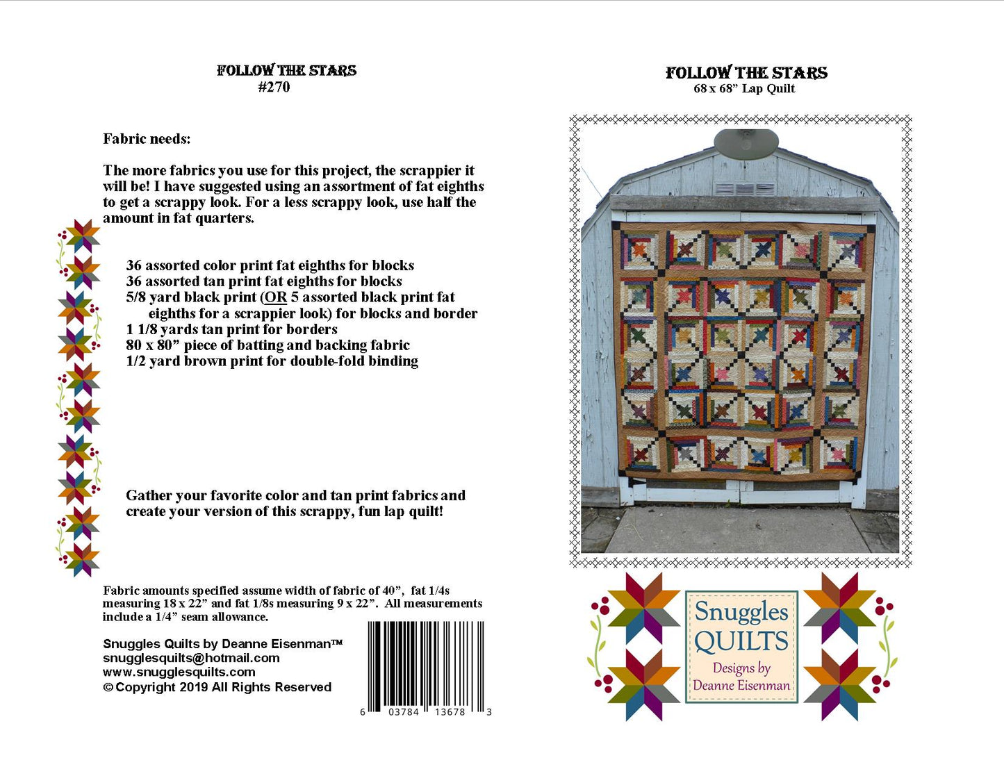 Quilt pattern for a scrappy lap quilt fat friendly