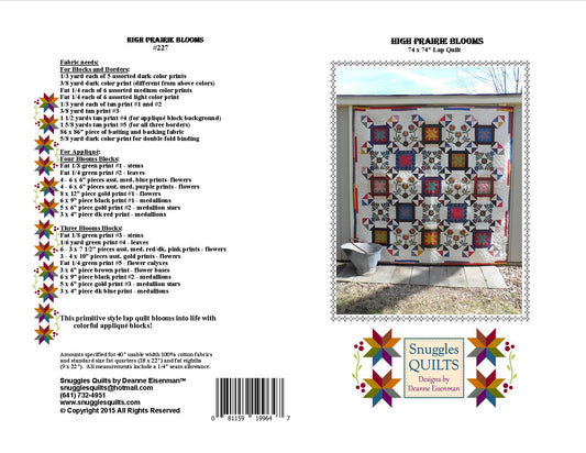 Scrappy lap quilt pattern with applique