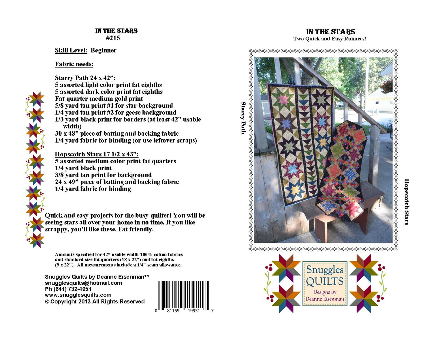 scrappy quilt pattern for table runners fat quarter friendly