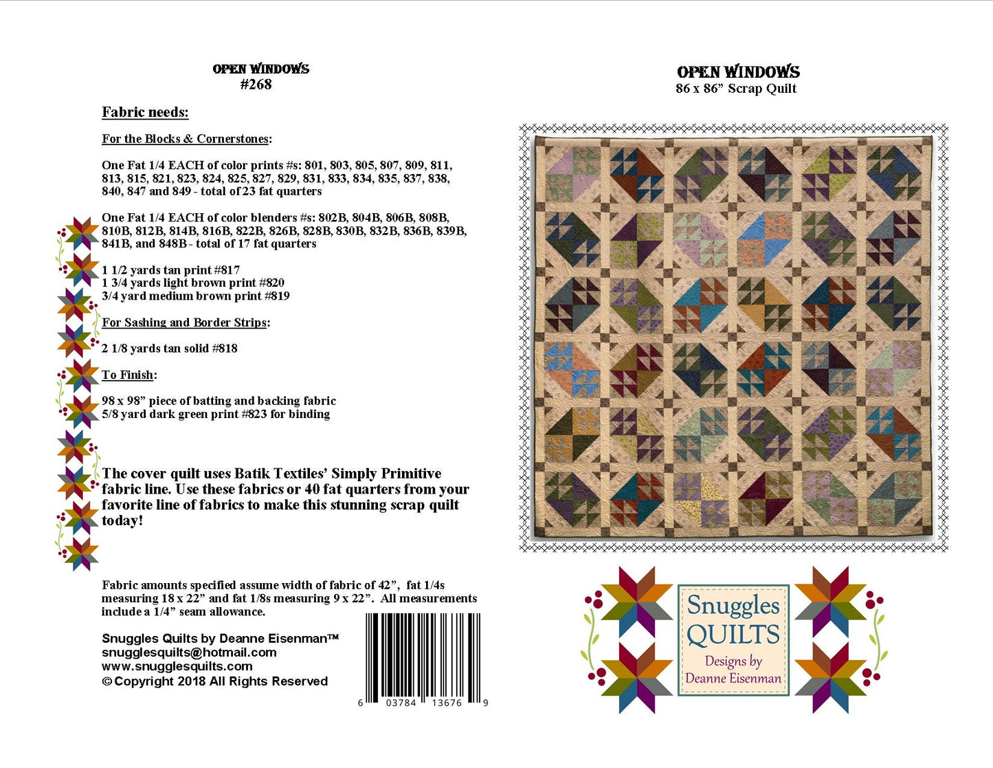 scrappy fat quarter friendly large lap quilt pattern