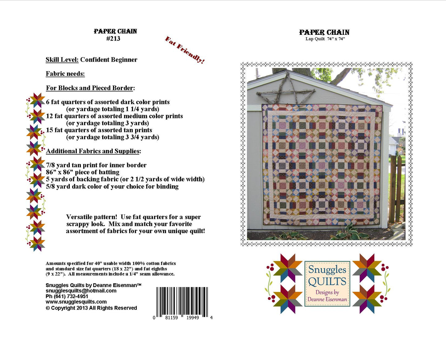 scrappy lap quilt pattern fat quarter friendly easy for beginners