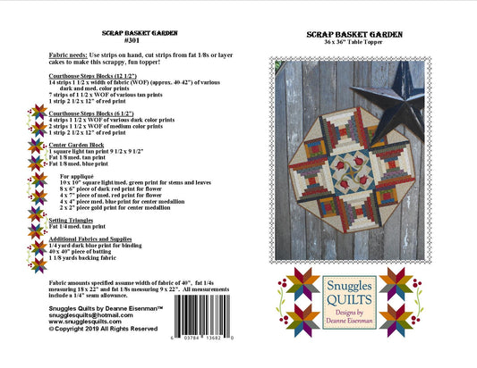 scrappy table topper quilt pattern with applique