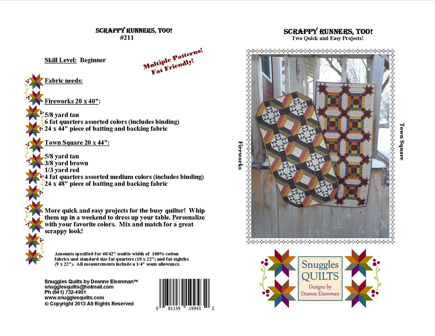 scrappy table runner quilt pattern fat quarter friendly