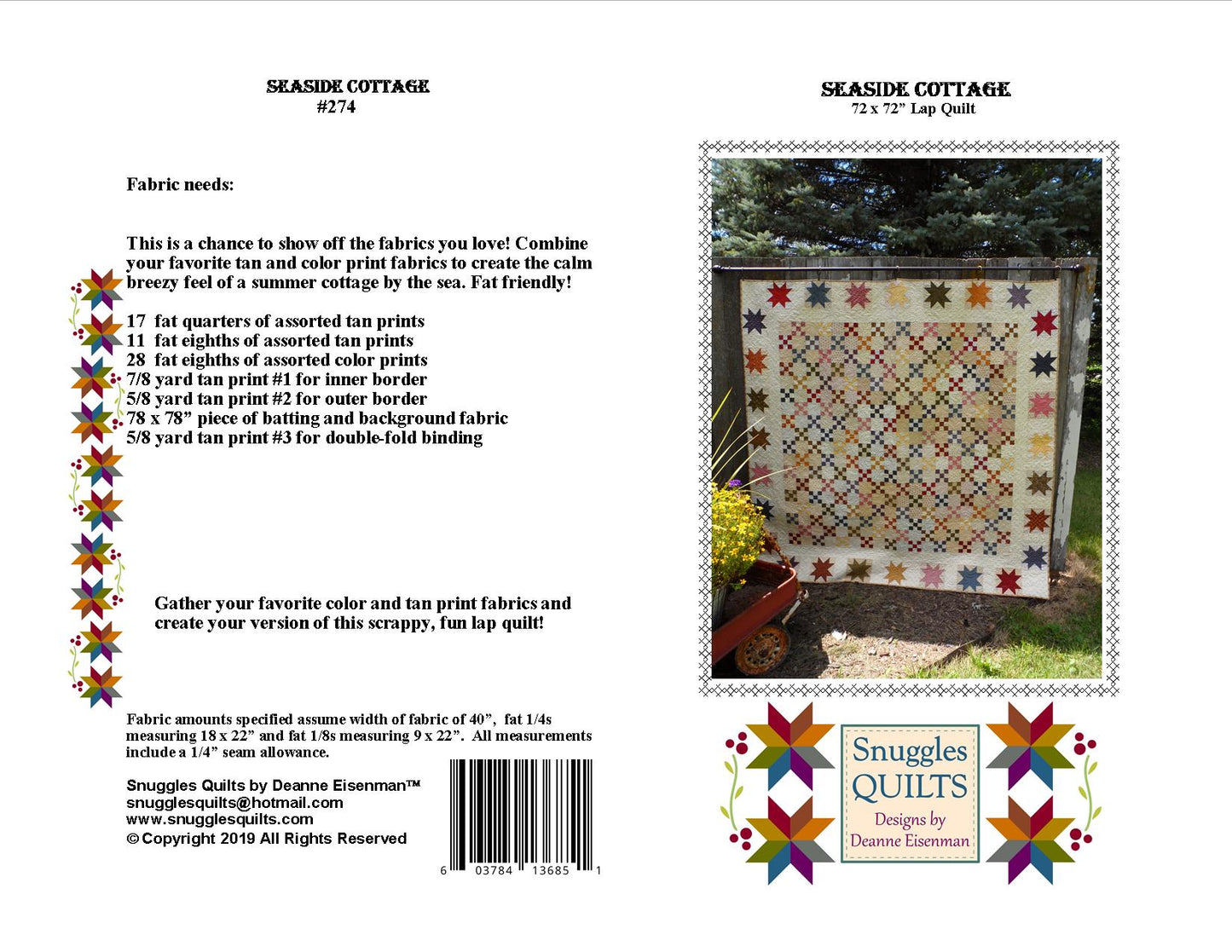 Scrappy lap quilt pattern piece and fat friendly