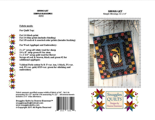 mini wool applique quilt pattern for wall hanging