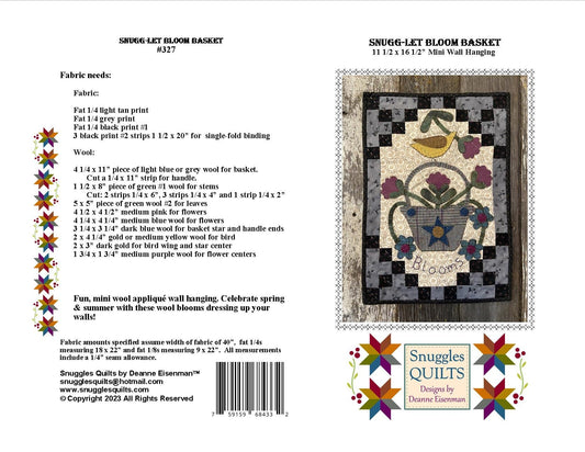 Snugg-let Bloom Basket PDF - Mini Wool Applique Pattern
