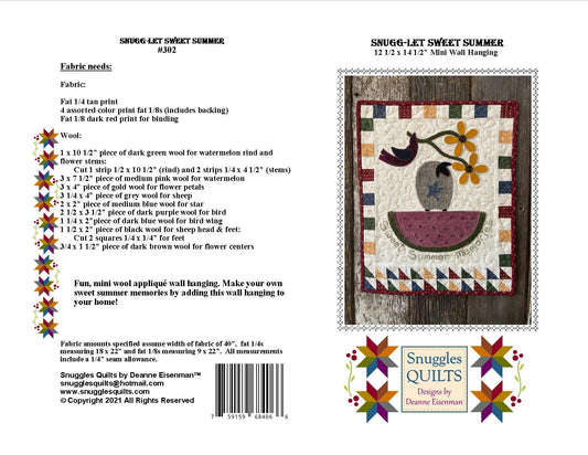Snugg-let Sweet Summer - Mini Wool Applique Pattern