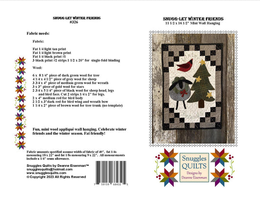 Snugg-let Winter Friends - Mini Wool Applique Pattern