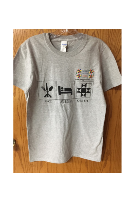 Eat Sleep Quilt grey soft ring spun t-shirt