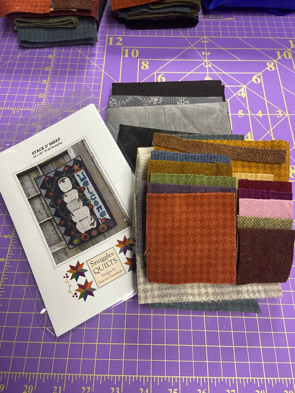 Stack O' Sheep Wool Applique Quilt Full Kit
