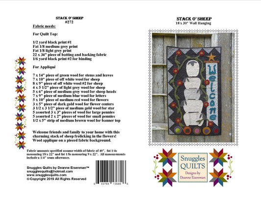 wool applique on fabric wall hanging welcome with sheep