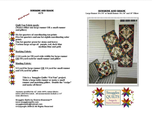 Sunshine & Shade Applique Quilt Pattern - PDF