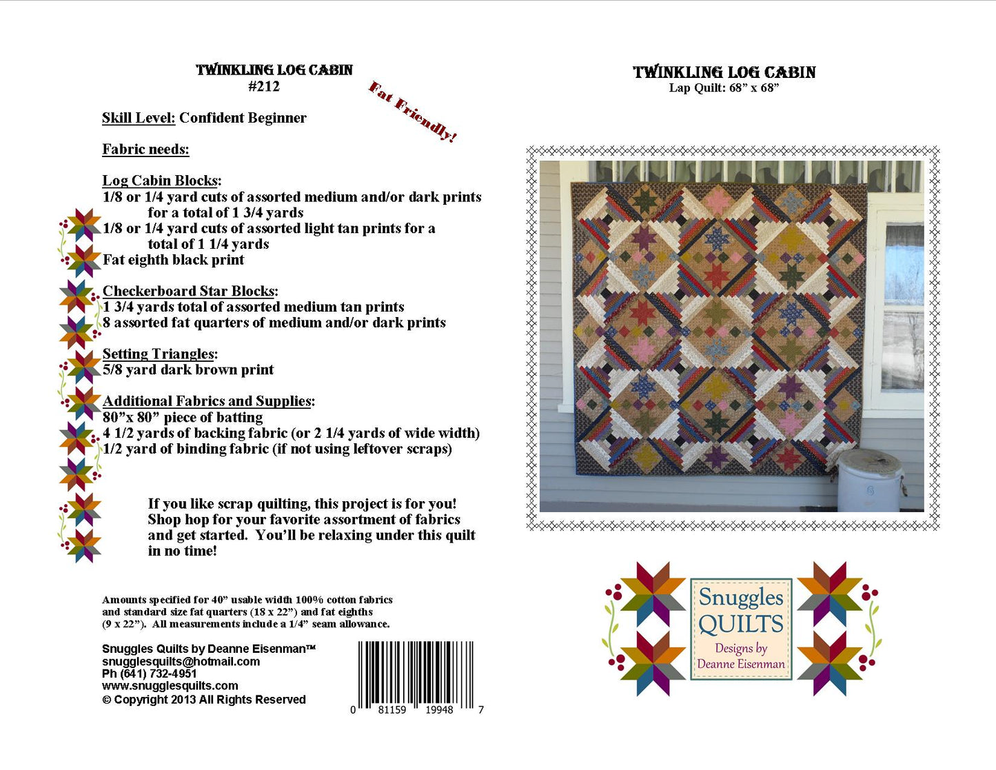 scrappy lap quilt on point setting fat quarter friendly