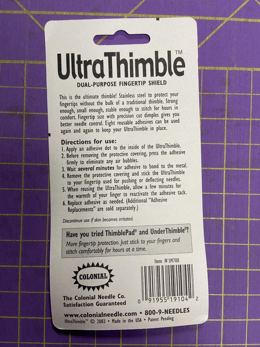 Ultra THIMBLE PADS | Dual Purpose Fingertip Shield | 8 Adhesives, 1 Thimble  | #SM700