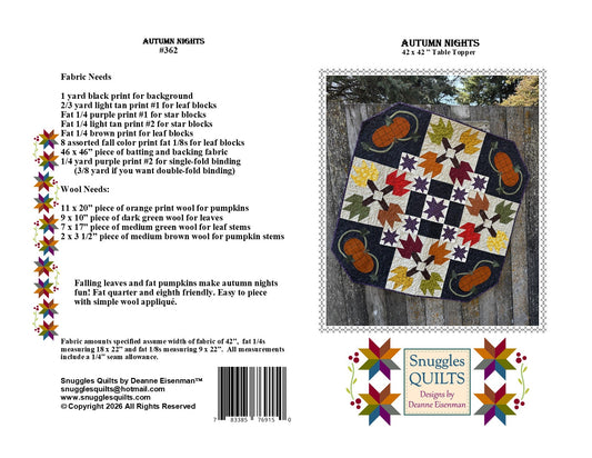 Autumn Nights Quilt Pattern - PDF