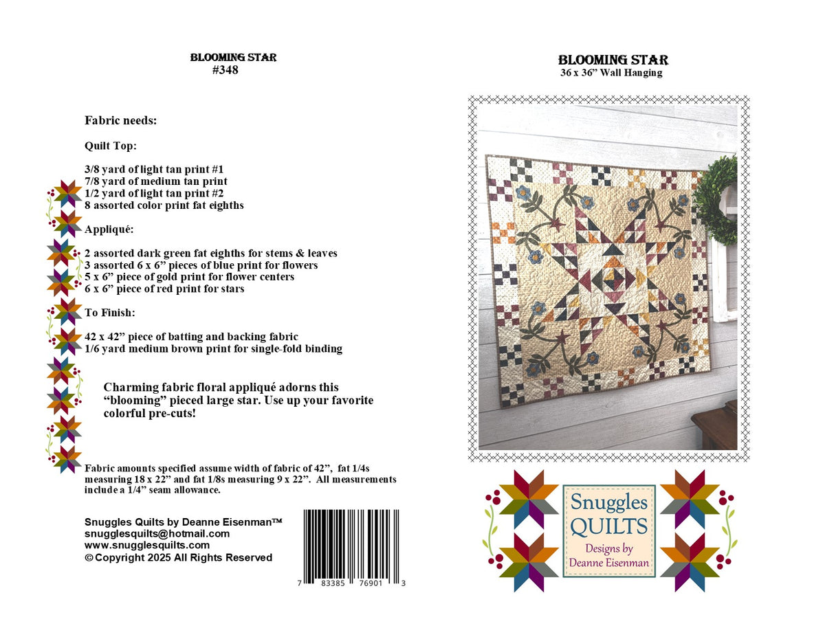Blooming Star Quilt Pattern – Snuggles Quilts