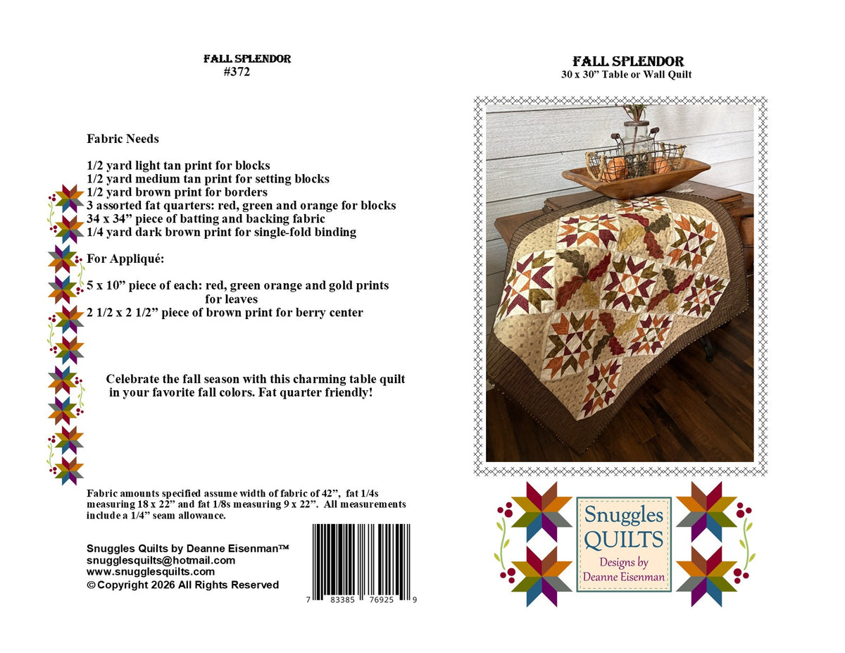 Fall Splendor Quilt Pattern -PDF