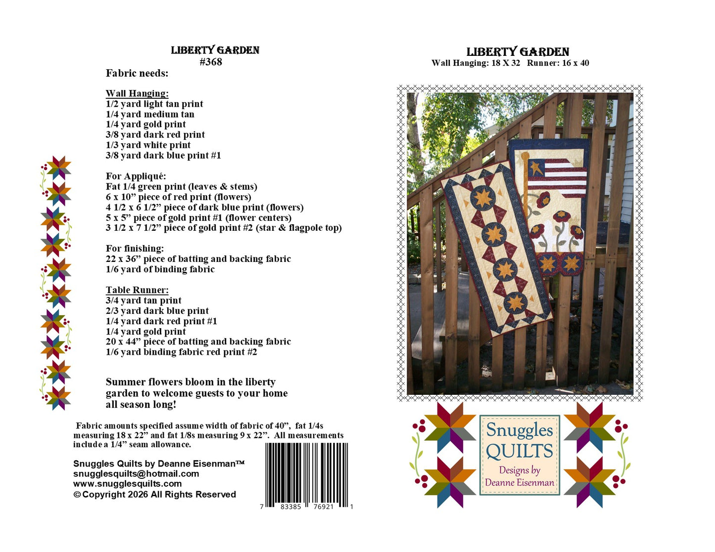 Liberty Garden Quilt Pattern
