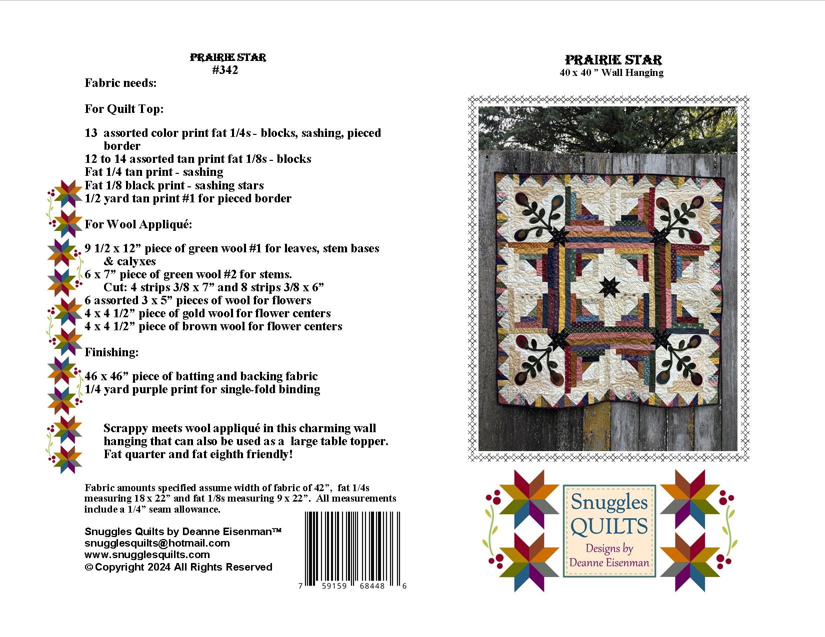 Large Prairie star sold quilt