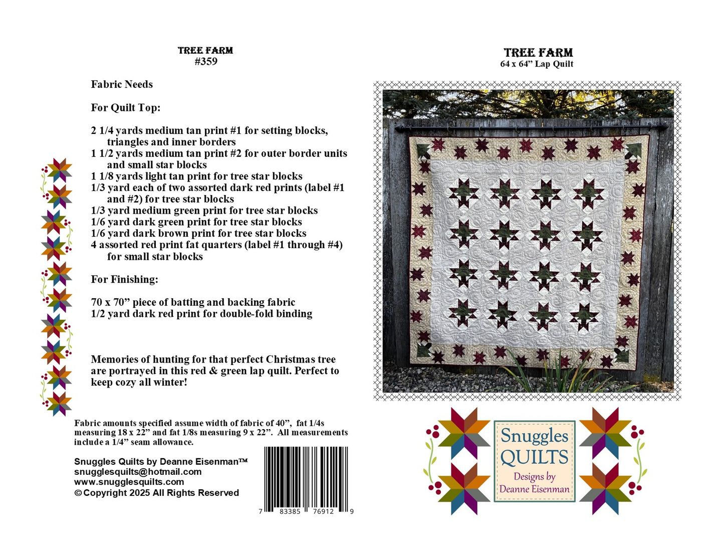 Tree Farm Lap Quilt Pattern