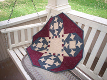 Load image into Gallery viewer, Patriotic table topper pieced quilt pattern red white and blue