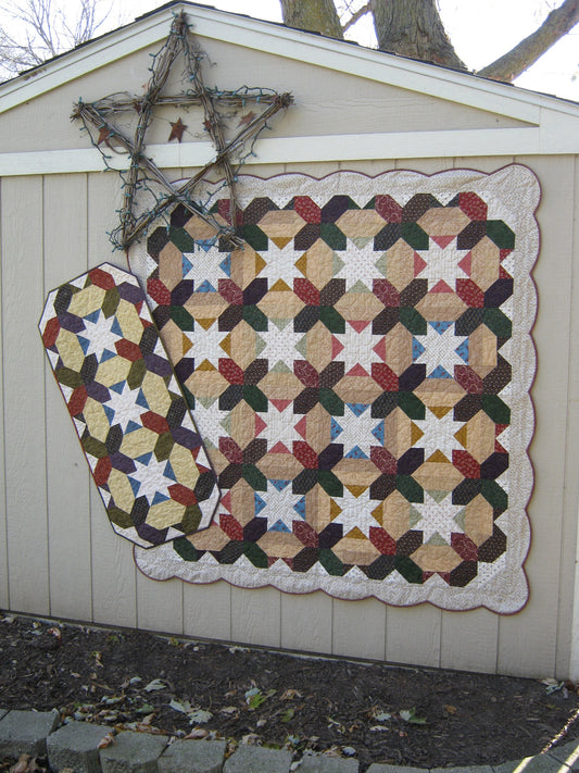 scrappy lap quilt and table runner pattern fat quarter friendly