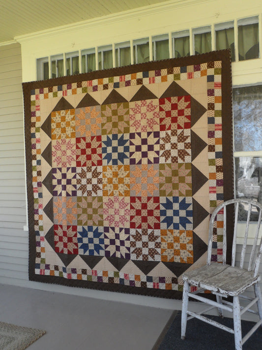 scrappy pieced lap quilt fat quarter friendly