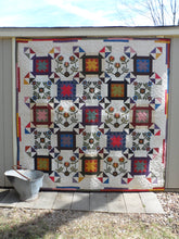 Load image into Gallery viewer, Scrappy lap quilt pattern with applique