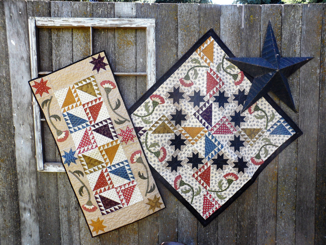Scrappy applique table runner and topper quilt pattern