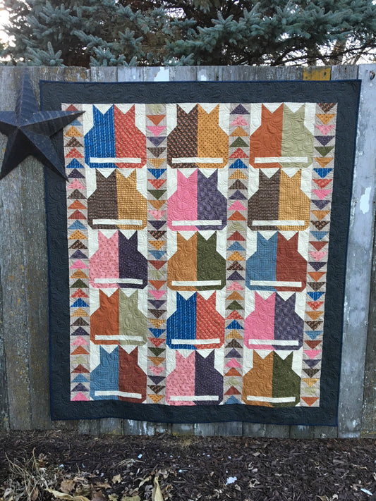 Scrappy lap quilt pattern designed by Deanne Eisenman for Snuggles Quilts