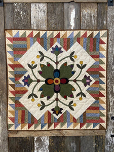 Picket Fence Blooms Wool Applique Quilt Pattern