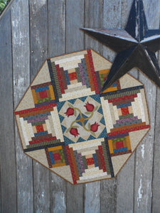 scrappy table topper quilt pattern with applique