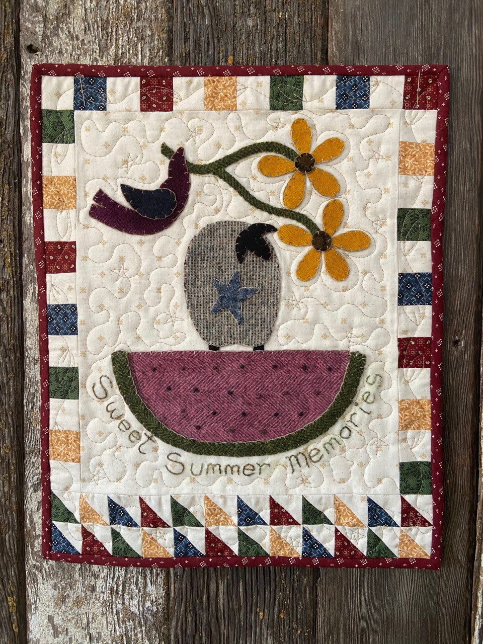 Snugg-let Sweet Summer - Mini Wool Applique Pattern - PDF