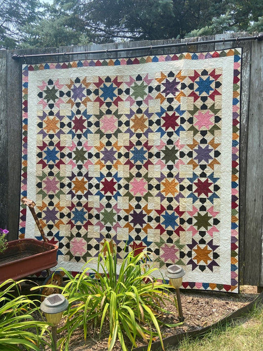 Star Wheels Quilt Pattern - PDF