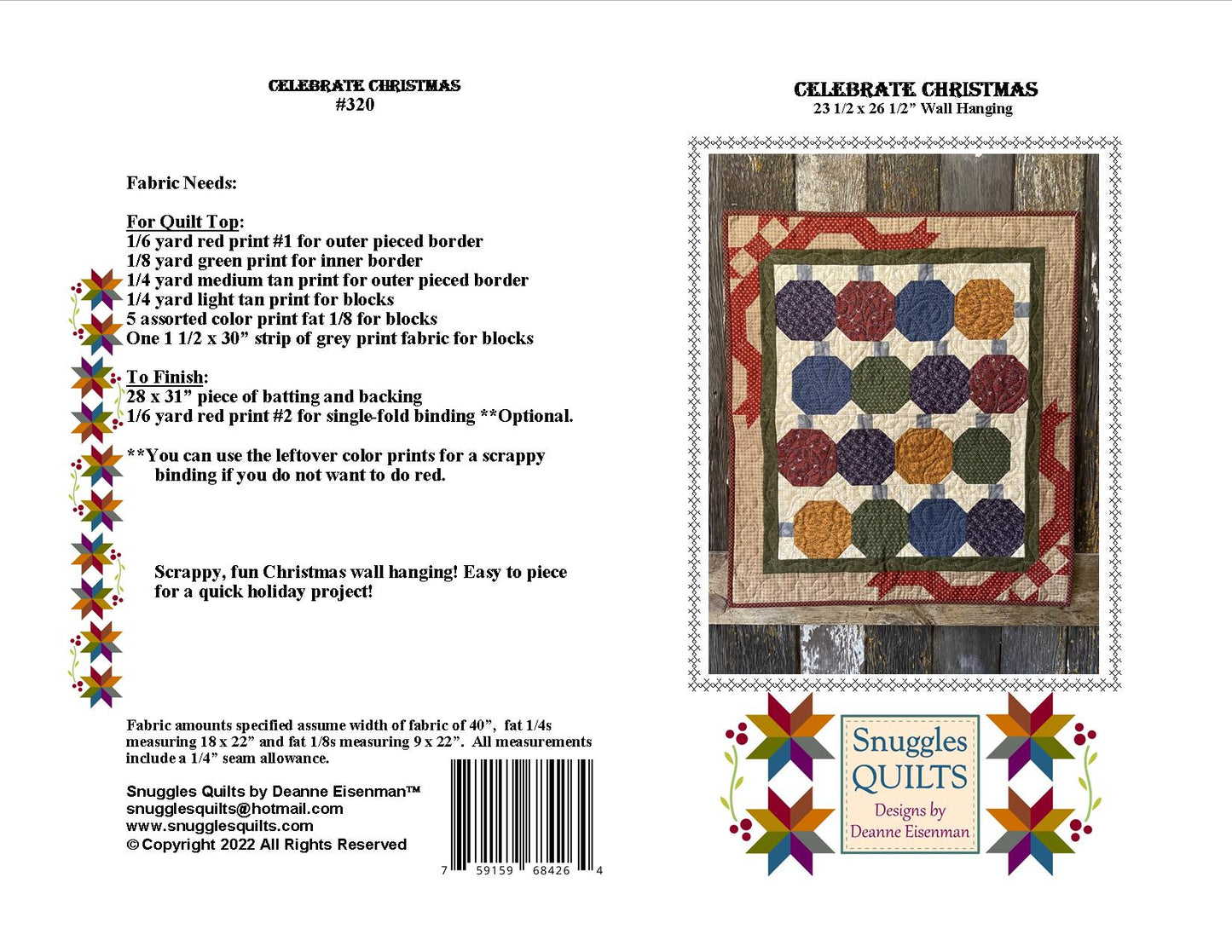 Celebrate Christmas Quilt Pattern - PDF